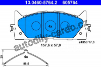Sada brzdových destiček ATE 13.0460-5764 (AT 605764)