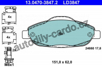 Sada brzdových destiček ATE Ceramic 13.0470-3847 (AT LD3847)