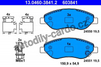 Sada brzdových destiček ATE 13.0460-3841 (AT 603841) - OPEL