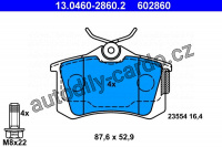 Sada brzdových destiček ATE 13.0460-2860 (AT 602860) - AUDI