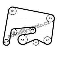 Sada drážkového řemene a vodní pumpy CONTINENTAL CTAM 6PK2155WP1