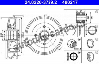 Brzdový buben ATE 24.0220-3729 (AT 480217)