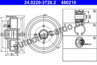 Brzdový buben ATE 24.0220-3726 (AT 480216)