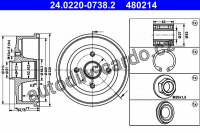 Brzdový buben ATE 24.0220-0738 (AT 200738)