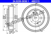 Brzdový buben ATE 24.0220-3038 (AT 203038)