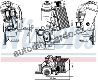 Chladič motorového oleje NISSENS 90953