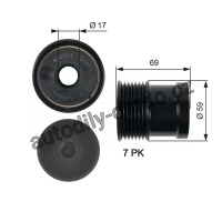 Alternátorová volnoběžka (předstihová spojka) GATES (GT OAP7069) - FORD