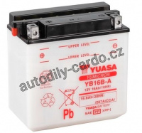 Motobaterie YUASA YB16B-A 16Ah 207A 12V L+ /160x90x161/