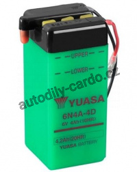 Motobaterie YUASA 6N4A-4D 4Ah 6V P+, L+ /61x57x131/ 