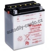 Motobaterie YUASA 12N14-3A 14Ah 128A 12V P+ /134x89x166/