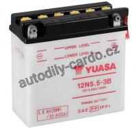 Motobaterie YUASA 12N5.5-3B 5,5Ah 60A 12V P+ /135x60x130/