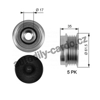Alternátorová volnoběžka (předstihová spojka) GATES (GT OAP7033) - AUDI, VW