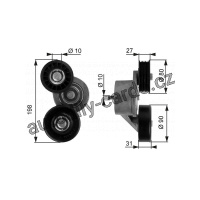 Napínací kladka GATES (GT T38167) - JEEP