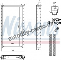 Výměník tepla, vnitřní vytápění NISSENS 70235