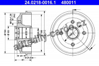 Brzdový buben ATE 24.0218-0016 (AT 480011) - CITROËN, PEUGEOT