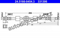 Brzdová hadice - ATE 24.5166-0454 (331306)