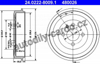 Brzdový buben ATE 24.0222-8009 - BMW