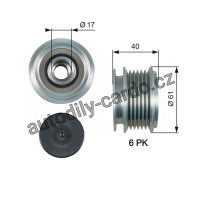 Alternátorová volnoběžka (předstihová spojka) GATES (GT OAP7013) - AUDI, SEAT, ŠKODA, VW