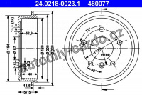 Brzdový buben ATE 24.0218-0023 (AT 480077) - MERCEDES-BENZ