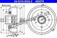 Brzdový buben ATE 24.0218-0024 (AT 480079) - FORD
