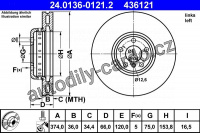 Brzdový kotouč ATE 24.0136-0121 (AT 436121)