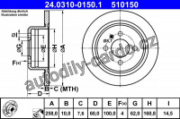 Brzdový kotouč ATE 24.0310-0150 (AT 510150)