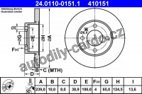 Brzdový kotouč ATE 24.0110-0151 (AT 410151) - AUDI, SEAT, VW