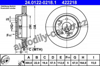 Brzdový kotouč ATE 24.0122-0218 (AT 422218) - MERCEDES-BENZ