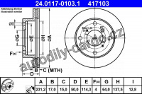 Brzdový kotouč ATE 24.0117-0103 (AT 417103) - SUZUKI