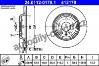 Brzdový kotouč ATE 24.0112-0178 (AT 412178) - AUDI