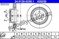 Brzdový kotouč ATE 24.0128-0259 (AT 428259)