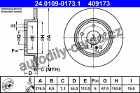 Brzdový kotouč ATE 24.0109-0173 (AT 409173)