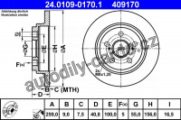 Brzdový kotouč ATE 24.0109-0170 (AT 409170)