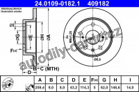 Brzdový kotouč ATE 24.0109-0182 (AT 409182)