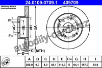 Brzdový kotouč ATE 24.0109-0709 (AT 409709)