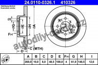 Brzdový kotouč ATE 24.0110-0326 (AT 410326)