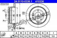 Brzdový kotouč ATE 24.0110-0336 (AT 410336)