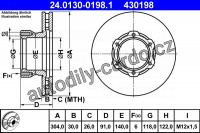 Brzdový kotouč ATE 24.0130-0198 (AT 430198) - MERCEDES-BENZ