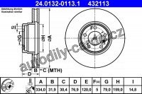 Brzdový kotouč ATE 24.0132-0113 (AT 432113) - BMW