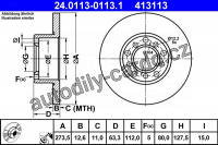 Brzdový kotouč ATE 24.0113-0113 (AT 413113) - MERCEDES-BENZ