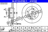 Brzdový kotouč ATE 24.0110-0192 (AT 410192) - SUZUKI