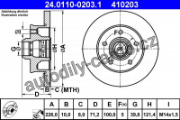 Brzdový kotouč ATE 24.0110-0203 (AT 410203) - VW