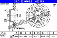 Brzdový kotouč ATE 24.0132-0163 (AT 432163) - PORSCHE