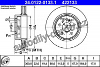 Brzdový kotouč ATE 24.0122-0133 (AT 422133) - MERCEDES-BENZ