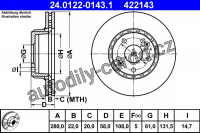 Brzdový kotouč ATE 24.0122-0143 (AT 422143) - RENAULT