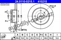 Brzdový kotouč ATE 24.0110-0215 (AT 410215) - NISSAN