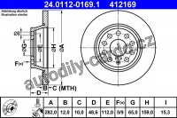 Brzdový kotouč ATE CRYO 24.0112-0169 (AT 412169) - AUDI, SEAT, ŠKODA, VW