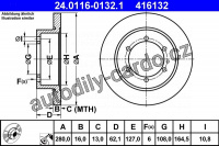 Brzdový kotouč ATE 24.0116-0132 (AT 416132)