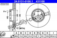 Brzdový kotouč ATE 24.0131-0100 (AT 431100)