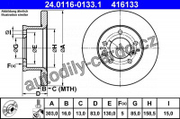 Brzdový kotouč ATE 24.0116-0133 (AT 416133)